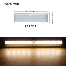 Load image into Gallery viewer, STEVVEX 6/10 LEDs PIR with Motion Sensor Light for Cupboard, Wardrobe, Bed Lamp LED Under Cabinet Night Light For Closet Stairs Kitchen and multifunctional