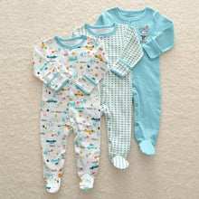 Load image into Gallery viewer, 3Pcs Baby unisex Rompers Long Sleeve Sleep suit Cartoon Jumpsuit Baby Pajamas Stes For Kids Between 0-12Months