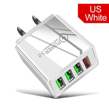 Load image into Gallery viewer, 3.1A Quick Charge 3.0 LED Display 3 Ports USB Phone Charger Fast Charging EU Wall Adapter