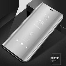 Load image into Gallery viewer, Smart Flip Phone Case For iPhone X XR XS 5 5S SE 7 8 6 6S Plus 11 12 13 Mini Pro Max 2020 Mirror Window Standing Holder Cover Mirror Screen Smart Plating Case 360 Full Body Ultra Thin Intelligent Protective Case