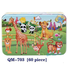 Load image into Gallery viewer, New 60 Pieces Wooden Puzzle Kids Toy Cartoon Animal Wooden Puzzles Child Early Educational Learning Toys for Christmas Gift