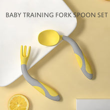 Load image into Gallery viewer, Unique Spoon For Baby Set Food Silicone Gel Spoon Baby Learn To Eat Training Bendable Soft Spoon Children Tableware