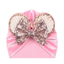 Load image into Gallery viewer, Modern Shiny Cute Dot Big Bow Baby Cap Hat For Girls Kids Flannel Beanie Autumn Winter Warm Girls Turbans