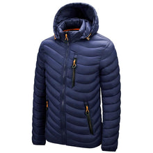 Load image into Gallery viewer, Men's Autumn Winter Classic Hooded Jacket Warm Coat Hooded Winter Coat Warm Adjustable Hood Jacket Cotton Removable Hood Jackets Men Simple Casual Vintage Detachable Hat Outfits Warm Men Lightweight Soft Jackets