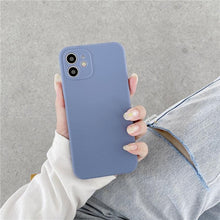 Load image into Gallery viewer, Soft Silicone Candy Color Phone Case For iPhone 13Mini iPhone 14Pro Max Ultra Thin Shockproof Cover Solid Color Shockproof Silicone Case For iPhone