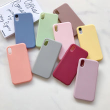 Load image into Gallery viewer, Ultra Thin Slim Fit Soft Grip Anti-Scratch Protective Cover Thicker Candy Phone Case for iPhone Soft Silicon Back Phone Cover for iPhone 12 13 Pro Max iphone Case
