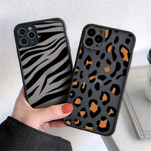 Load image into Gallery viewer, Leopard Print Elegant Pattern Protective Phone Case Translucent Hard Back With Silicone Leopard Pattern Phone Case For Iphone 11 Pro Max 12 13 Mini X Xs Max 7 8 Plus Mobile Phone Protective Case
