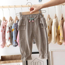 Load image into Gallery viewer, Baby Girls Pants Casual Ruffles Cherry Pants Baby Girl Clothes Long Princess Pants kids