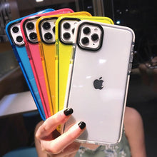 Load image into Gallery viewer, Fluorescent Color Shockproof Phone Case For iPhone 13 Pro Max 12 Mini 11 Transparent Soft Silicone Cover Transparent Case Glow In Dark Phone Case Luxury Square Case Cover For iPhone