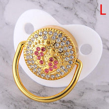 Load image into Gallery viewer, Diamond Luxury Modern Cartoon Eye Baby Pacifier Bling Newborn Kids Baby Boys Girl Nipples Silicone Pacifier For Baby
