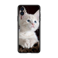 Load image into Gallery viewer, Black Big Eye Cat Cover Phone Case For iPhone 14 13 12 11 Pro Max Mini XS Max X XR Silicone Black Anti-Fingerprint Anti-Fall Clear Soft Anti-Yellow Cover Silicone Case