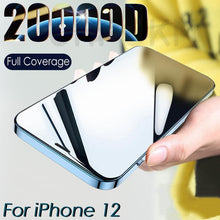 Load image into Gallery viewer, 20000D Curved Full Cover Glass On For iPhone 12 Mini 11 12 Pro X XR XS Max SE 6 6S 7 8 Plus Tempered Glass Film Screen Protector Tempered Glass Protective Film HD Clear Screen Glass For iPhone