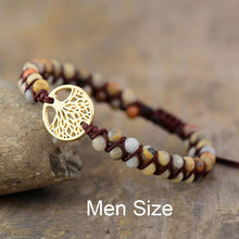 Load image into Gallery viewer, Modern handmade Luxury Tree Charm Bracelets African Japser String Braided Bracelets Lover Jewelry Gift For Men and Women