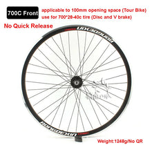 Load image into Gallery viewer, Cruiser Tour Bike Wheelset, Double Deck Rim, Front Wheel Disc, V Brake, Rear Back Wheels, Cassette and Screwed Hub, 36H, 700C