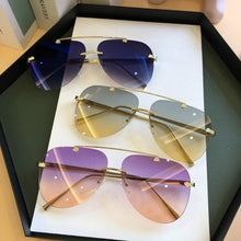 Load image into Gallery viewer, Metal Rimless Sunglasses for Men and Woman Mirror Fashion Trendy Pilot Sun Glasses UV Protector Gradient Eyewear