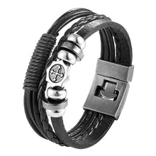 Load image into Gallery viewer, Trendy Modern Jewelry Leather Bracelet Men Braided Multilayer Anchor Bracelets Ladies Rope Chain for Male Jewelry Classic Style