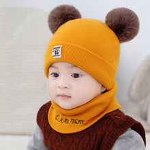 Load image into Gallery viewer, Modern Luxury Children Hats Pom Pom Ball Hat Kids Warm Wool Hooded Hat Baby Scarves Toddler Caps For Kids