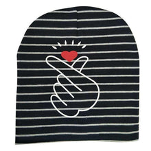 Load image into Gallery viewer, Modern Baby Hat Cute Ear Cotton Girls Cap Scarf Infant Hats Finger love Kids Boys Knitted Cap Winter hat I love mama/pap Cap
