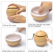 Load image into Gallery viewer, Mini USB Aroma Essential Oil Diffuser Ultrasonic Air Humidifier Mist Maker Aroma 7 Color LED Light Home Office