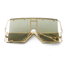 Load image into Gallery viewer, Luxury Modern NEW Fashion Square Oversized and Big Frame Woman and Ladies SunglasseBrand Metal Rivet Trend Unique Female Eyewear Wth UV 400 Protection