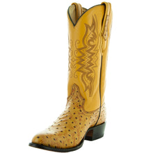 Load image into Gallery viewer, Men's Mantequilla Ostrich Print Cowboy Boots (H7002)