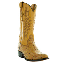 Load image into Gallery viewer, Men's Mantequilla Ostrich Print Cowboy Boots (H7002)