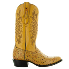 Load image into Gallery viewer, Men's Mantequilla Ostrich Print Cowboy Boots (H7002)
