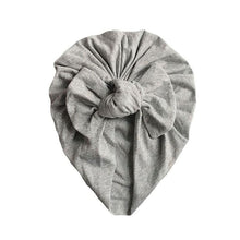 Load image into Gallery viewer, Handamde Elegant Baby Hats for Girls Big Bow Turban Hat Newborn Baby Beanie Cap Solid Color Style