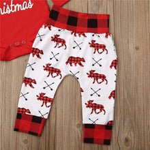 Load image into Gallery viewer, Casual New Baby Boy/Girl First Christmas printed Clothes Romper Trousers Hat Outfit Set