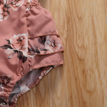 Load image into Gallery viewer, Modern 0-24M Newborn Baby Girls Flowers Print Ruffles Short Sleeve Jumpsuits Headband For Girls