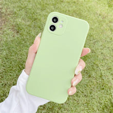 Load image into Gallery viewer, Soft Silicone Candy Color Phone Case For iPhone 13Mini iPhone 14Pro Max Ultra Thin Shockproof Cover Solid Color Shockproof Silicone Case For iPhone