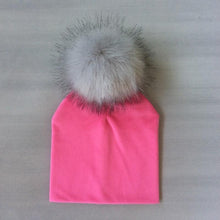 Load image into Gallery viewer, Kids Girls Solid Hat With Pompon Baby Beanie Pompom Cap Children's Accessories Design