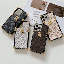 Load image into Gallery viewer, Genuine Leather Case for iPhone 13 Pro Classic Pattern Real Leather Full Coverage High-end Luxury Glossy Leather Couple Soft Case For iPhone 14 11 12 13 Pro Max 7 8 Plus 2 iPhone Cover
