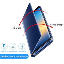 Load image into Gallery viewer, Smart Flip Phone Case For iPhone X XR XS 5 5S SE 7 8 6 6S Plus 11 12 13 Mini Pro Max 2020 Mirror Window Standing Holder Cover Mirror Screen Smart Plating Case 360 Full Body Ultra Thin Intelligent Protective Case