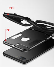 Load image into Gallery viewer, Luxury Black Cool Armor Case For iPhone 8 7 6 6S Plus 5 5s Shockproof Case For iPhone X XS MAX XR Stand Cover Case Heavy Duty Shockproof Armor Dual Layer Protection Back Case Cover