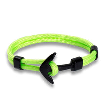 Load image into Gallery viewer, Stainless Steel Anchor Bracelets Luxury For Men Nautical Survival Rope Chain Paracord Bracelet Male Wrap Metal Sport Hooks