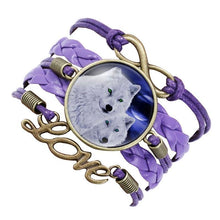 Load image into Gallery viewer, Classic Retro Wolf Head Elegant Bracelet Leather Bangle Luxury Bracelet Jewelry Boho Glass Moon Men Wrap Bangles For Men Women