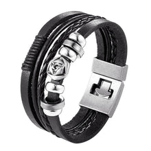 Load image into Gallery viewer, Trendy Modern Jewelry Leather Bracelet Men Braided Multilayer Anchor Bracelets Ladies Rope Chain for Male Jewelry Classic Style