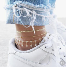 Load image into Gallery viewer, Luxury Leg Brecelet Gold Color Tassel Beads Anklet Bracelet for Leg for Women Set