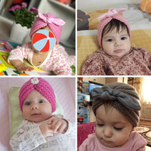 Load image into Gallery viewer, Handmade Knitted Winter Baby Hat for Girls Candy Color Enfant Baby Beanie Turban Hats Newborn Baby Cap