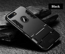 Load image into Gallery viewer, Luxury Black Cool Armor Case For iPhone 8 7 6 6S Plus 5 5s Shockproof Case For iPhone X XS MAX XR Stand Cover Case Heavy Duty Shockproof Armor Dual Layer Protection Back Case Cover