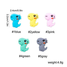 Load image into Gallery viewer, 5PCS/SET Silicone Animal Beads BPA Free Baby Teething Beads Toy For Pacifier Clips New Born Silicone Rodent Tiny Rod Baby Teether For Baby Kids
