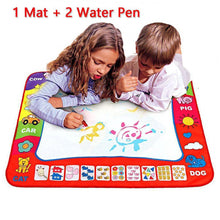Load image into Gallery viewer, 1-6 Years Children Kids Baby Drawing Educational Water Mat Drawing Painting Toddler Board/ Charpet With Magic Water Pen Gift 45.5 X 29cm (White)