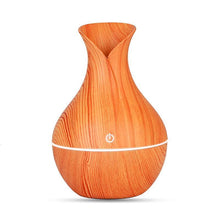 Load image into Gallery viewer, Essential Oil Diffuser 130ml Wood Grain Vase-Shaped Aromatherapy Cool Mist Humidifier With 7 Colors LED Lights & Waterless Auto Shut-Off For Home Office