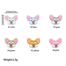 Load image into Gallery viewer, 5PCS/SET Silicone Animal Beads BPA Free Baby Teething Beads Toy For Pacifier Clips New Born Silicone Rodent Tiny Rod Baby Teether For Baby Kids