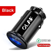 Load image into Gallery viewer, Mini White Quick Charge 3.0 Fast Charging QC 3.0 Car-Charger LED Modern Phone USB Charger Car Accessories