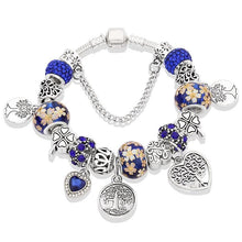 Load image into Gallery viewer, Elegant Modern Amazing Fashion New Luxury Silver Tree of Life Fashion Bracelet Green Leaf Crystal Charm Bracelet