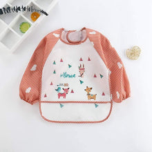 Load image into Gallery viewer, Cute Cartoon Print Baby Waterproof Long Sleeve Apron Children Feeding Smock Bib Baby Accessories