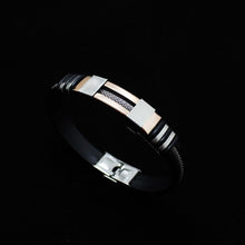 Load image into Gallery viewer, Stainless Steel Silicone Bracelet Men Jewelry Wrist Band Punk Style Men Rubber Charm Brecelet