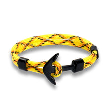 Load image into Gallery viewer, Stainless Steel Anchor Bracelets Luxury For Men Nautical Survival Rope Chain Paracord Bracelet Male Wrap Metal Sport Hooks